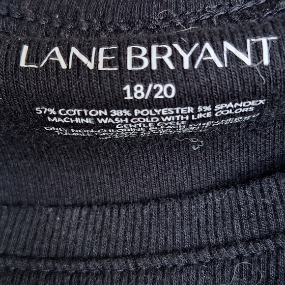 Lane Bryant Sweater Plus Sz18/20 Lt Weight Black Ruch Sides Long Sleeves - Picture 3 of 9